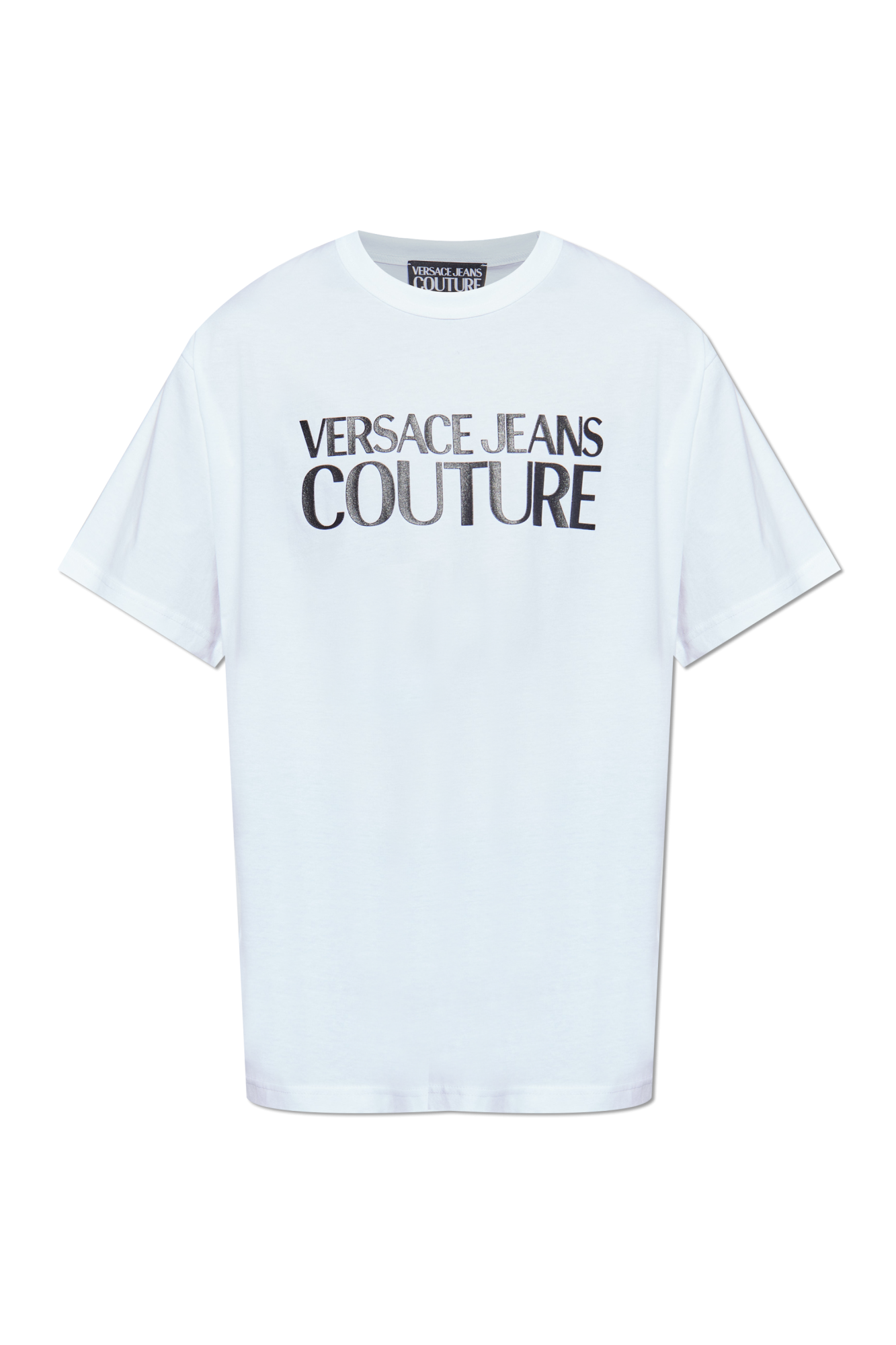 White T-shirt with printed logo Versace Jeans Couture
